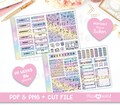 Spring Printable Planner Stickers, Gradient, PP Weeks Weekly Kit, B6 Kit, Cute Spring, Rainbow Spring, EC, Cricut and Silhouette files