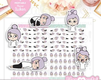 Emily emotions, Clear Skin, Printable Planner Stickers