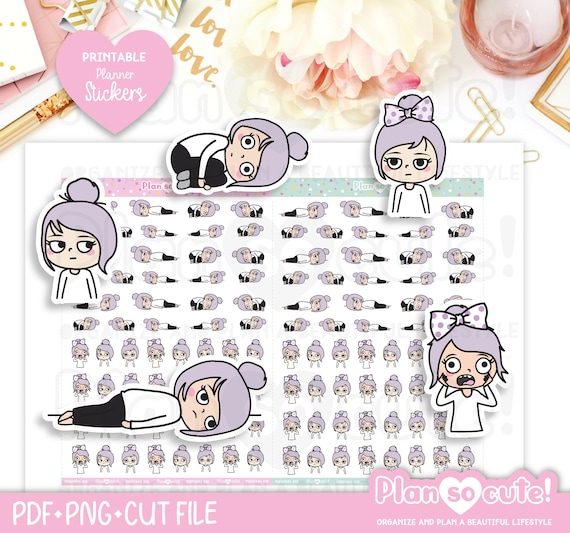 Emily emotions, Clear Skin, Printable Planner Stickers