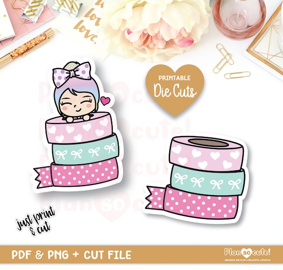 Emily Washi Addict, Planner Addict, Clear Skin, Printable Die Cut, Bullet Journal, Erin Condren Stickers