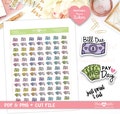 Doodle Pay day, Bill Due, Printable Planner Stickers
