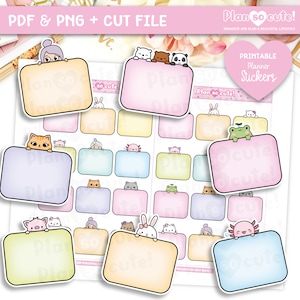 Peek a boo Half Box, Kawaii Sticker, druckbare Planer Sticker