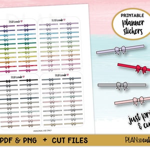 Bow Divider, Printable Planner Stickers