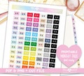 Monthly Tabs, Foil Ready, Printable Planner Stickers, Bullet Journal Stickers, Fits Hobonichi Weeks