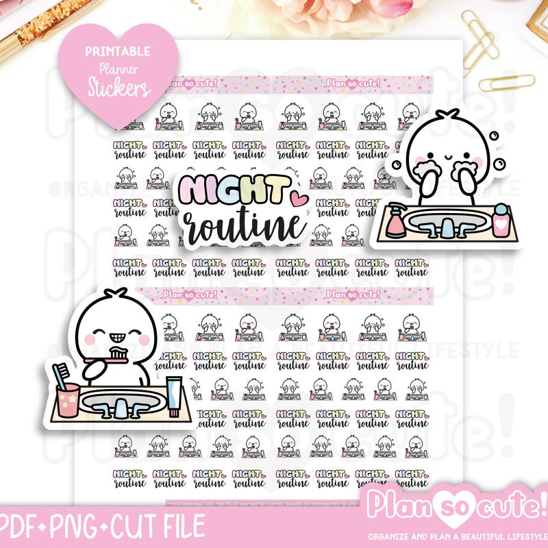 Cute Routine Stickers - Etsy UK