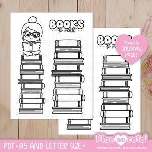 Emily Books to Read, Printable Journal Page, Bullet Journal Printable, A5 and Letter size