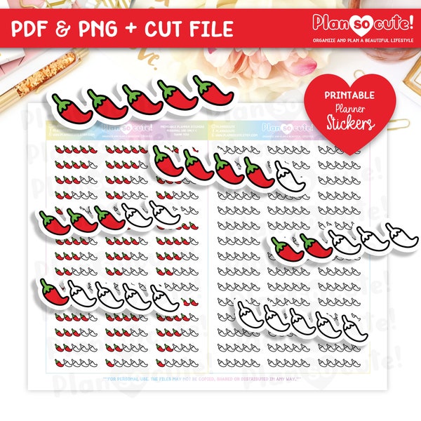 Spice Rating Printable Planner Stickers