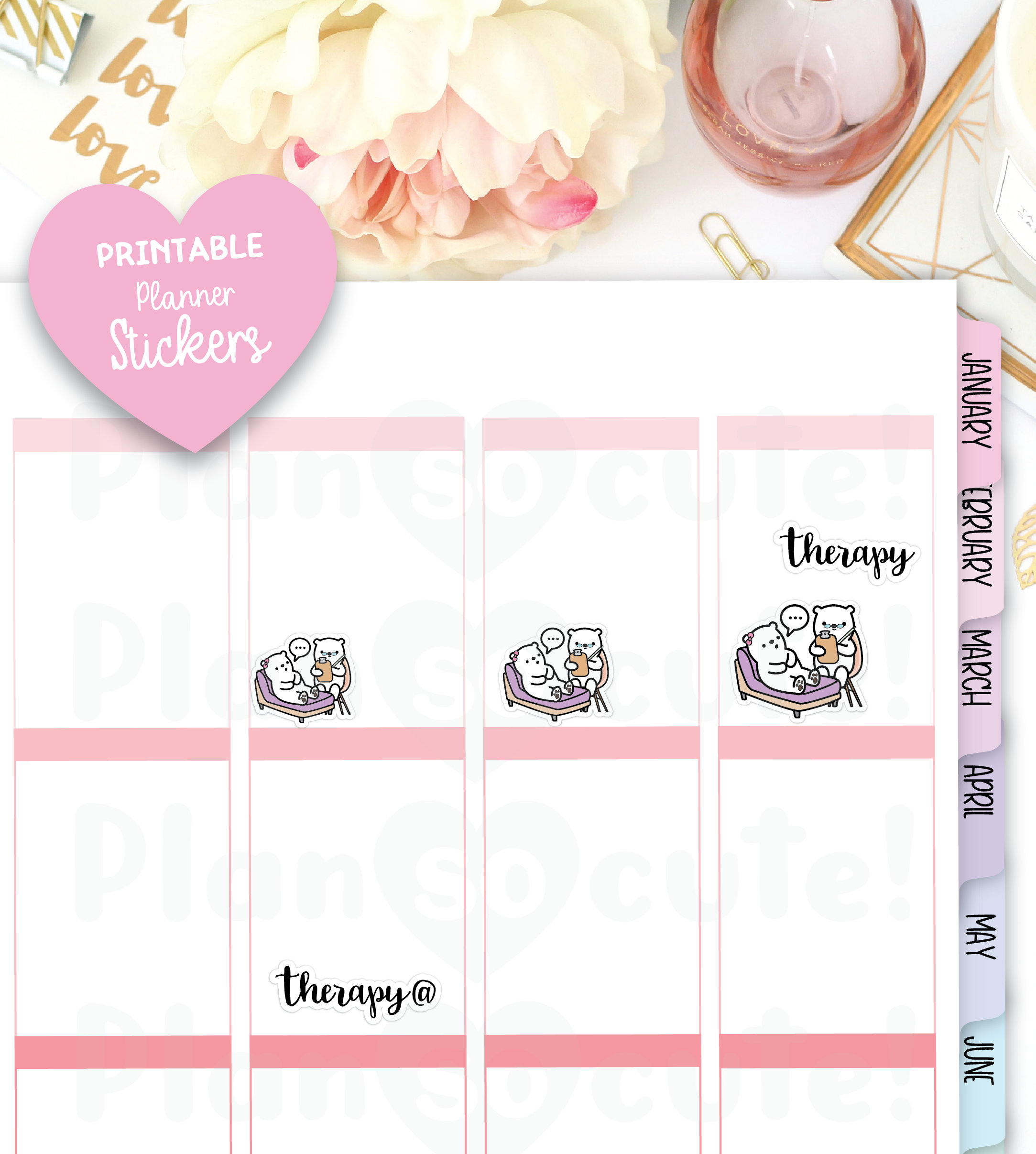 Therapy Printable Planner Stickers, Psychologist Appointment Stickers ...