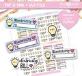 Electricity Bill Printable Planner Stickers, lightbulb Stickers, Finance Stickers, Bill Track Stickers, Payment Stickers, Bill Due stickers product logo