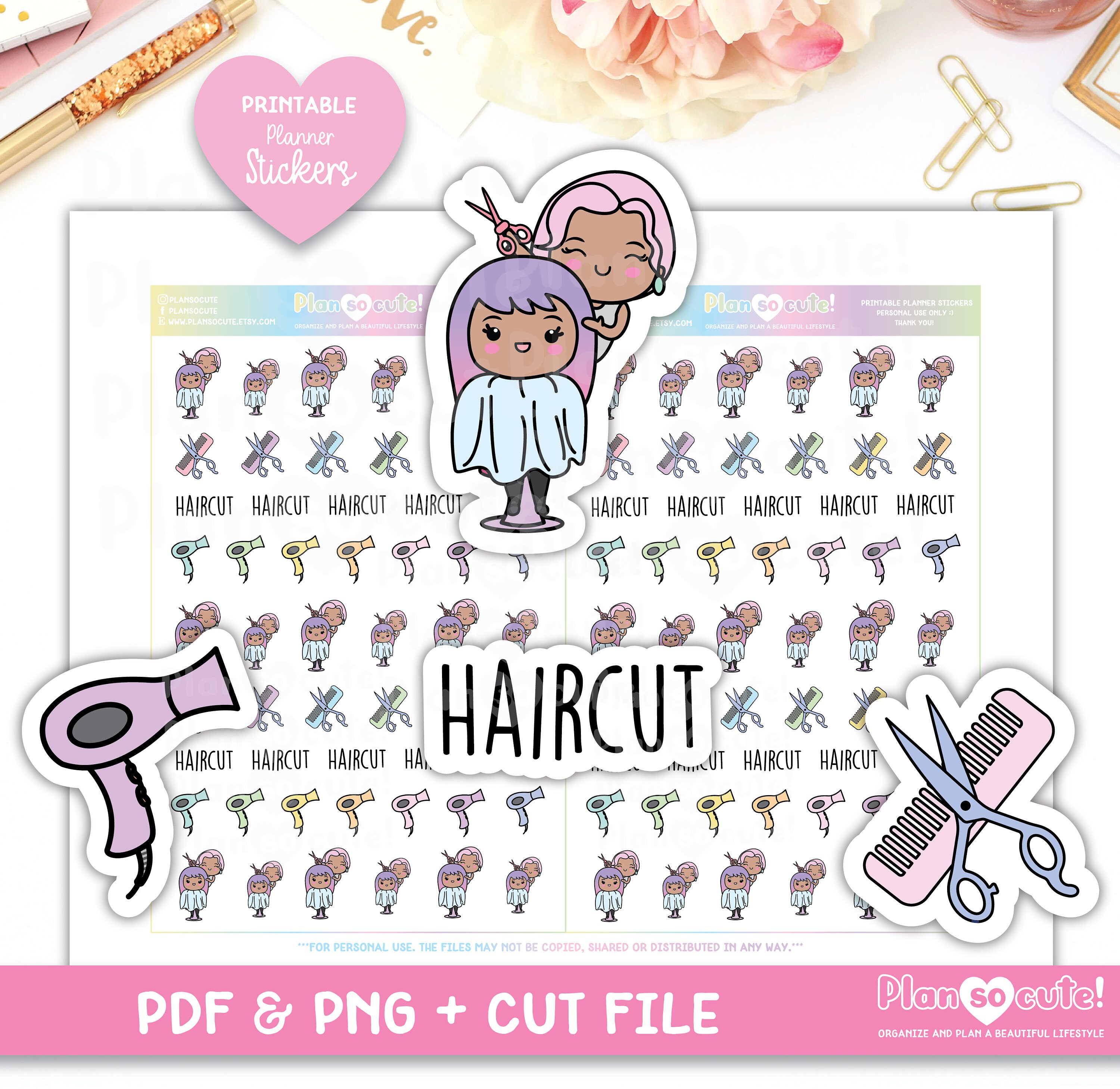 Haircut Hair Appointment Printable Sachi Printable Planner Etsy