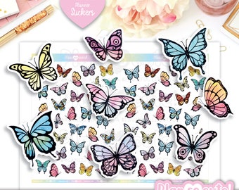 Watercolor Butterflies, Butterfly Printable Stickers, Planner Stickers, Cricut and Silhouette Files, Personal use