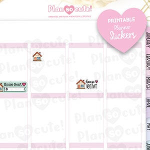 Room Rent Sticker House Rent Bill Printable Planner Stickers, House Stickers, Finance ...