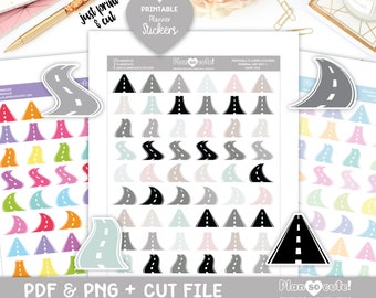 Road Trip, Printable Planner Stickers, Travel Stickers