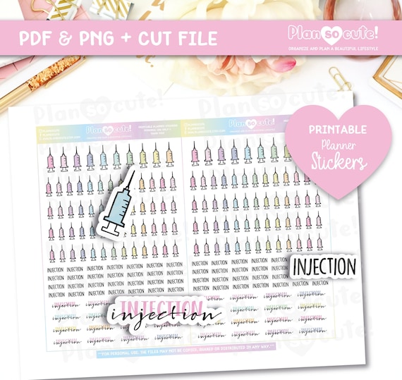 Injection Printable Planner Stickers Cricut and Silhouette | Etsy