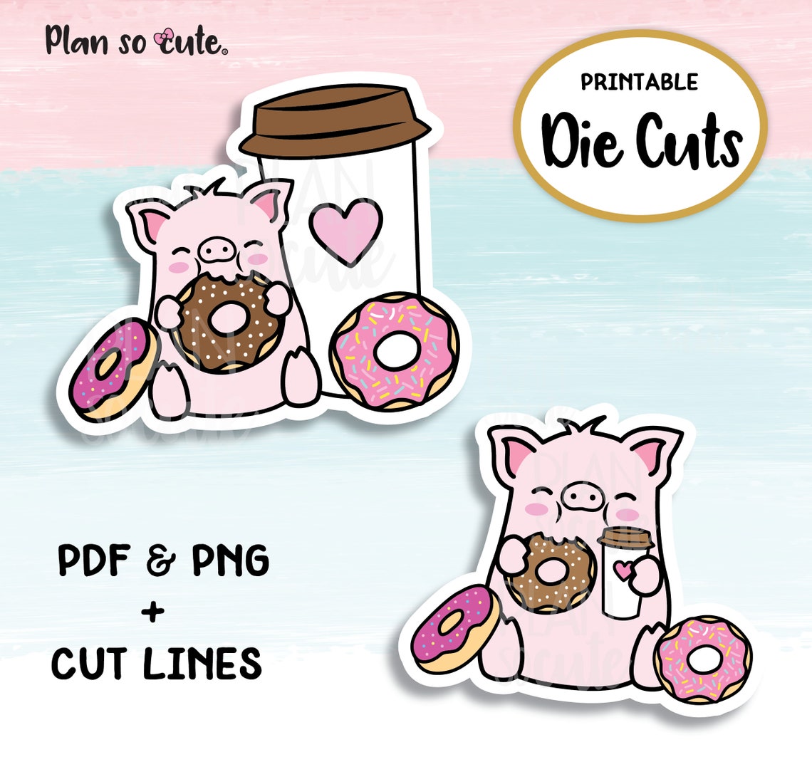 Digital Die Cuts Coffee and Donuts. Personal Use Only. - Etsy
