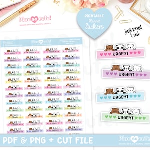 Brådskande rubriker, kikarbjörnar, utskrivbara planeringsklistermärken, Cricut- och silhuettfiler, bullet journal-klistermärken, Erin Condren-klistermärken