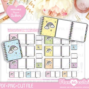 Mini Planner to fold, Fits Hobonichi Cousin and Hobonichi Weeks, Printable Planner Stickers, Bullet Journal Stickers