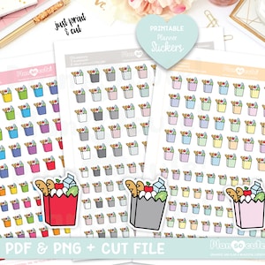 Grocery Bag, Grocery Shopping, Printable Planner Stickers