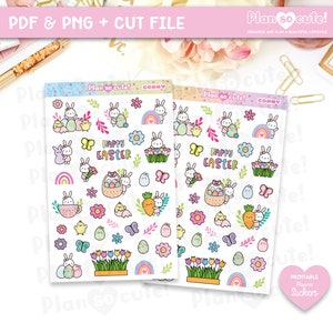 Conny Easter Printable Stickers Printable Planner Stickers, Personal use only.