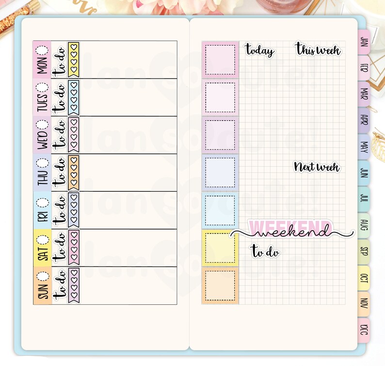 Various Script Words Printable Planner Stickers, to Do, Today, This ...
