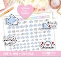 Shark week, Period Tracker, Printable Planner Stickers, Bullet Journal Stickers, Erin Condren Stickers product logo