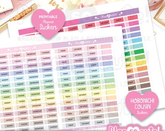 Hobonichi Cousin Date Cover stickers, Date cover Printable Planner Stickers