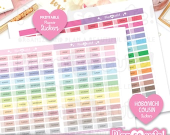 Hobonichi Cousin Date Cover stickers, Date cover Printable Planner Stickers