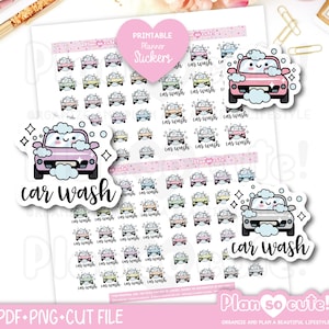 Autocollants de lavage de voiture, autocollants de planificateur imprimables, autocollants Bullet Journal, autocollants Erin Condren, autocollants Hobonichi