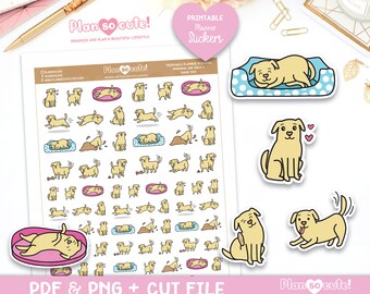 Doodle Labrador Retriver, Printable Planner Stickers, Doodle Stickers,Cricut and Silhouette files, Erin Condren Stickers