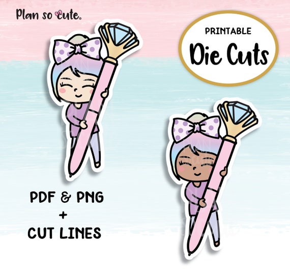 Digital Die cuts, Diamond Pen, Planner Girl. Personal use only.