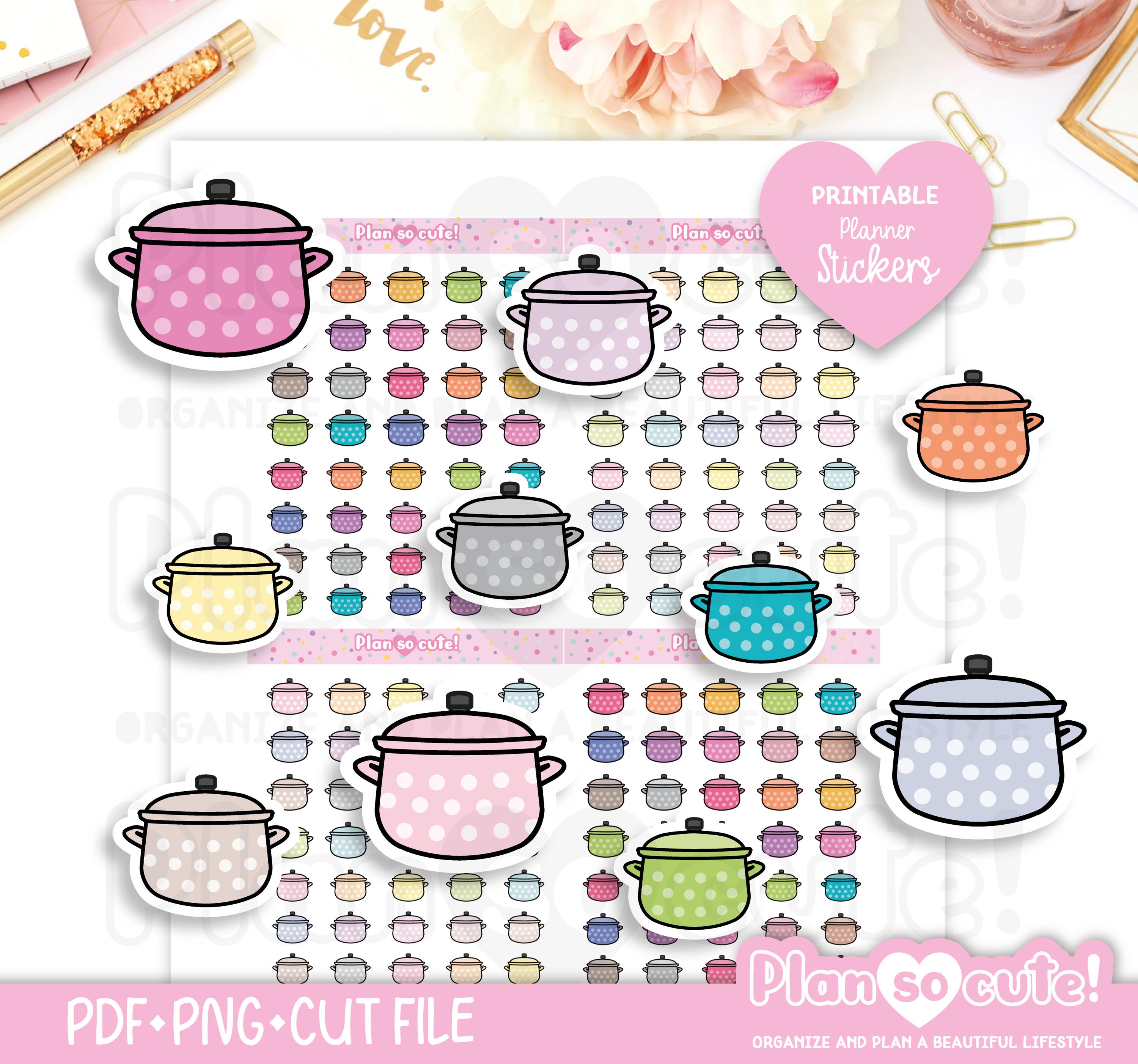 Sticker Pot Life Pot Stickers, Printable Planner Stickers, Bullet Journal Stickers - Etsy