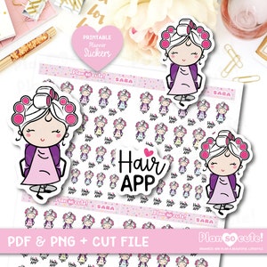 Sara Hair appointment, Printable Stickers, Printable Planner Stickers