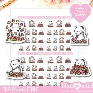 Katy balaie les feuilles, autocollants imprimables pour planificateur, autocollants pour Bullet Journal, autocollants Erin Condren