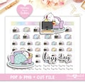Lazy day Cleo Printable Planner Stickers, Bear Stickers, Cricut and Silhouette files, Bullet Journal Stickers product logo