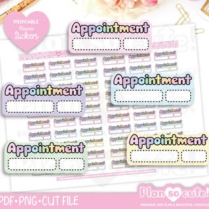 Afspraakstickers, afdrukbare plannerstickers, Bullet Journal-stickers