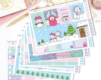 Winter Printable Weekly Kit, Baby its cold outside, Printable Planner Stickers
