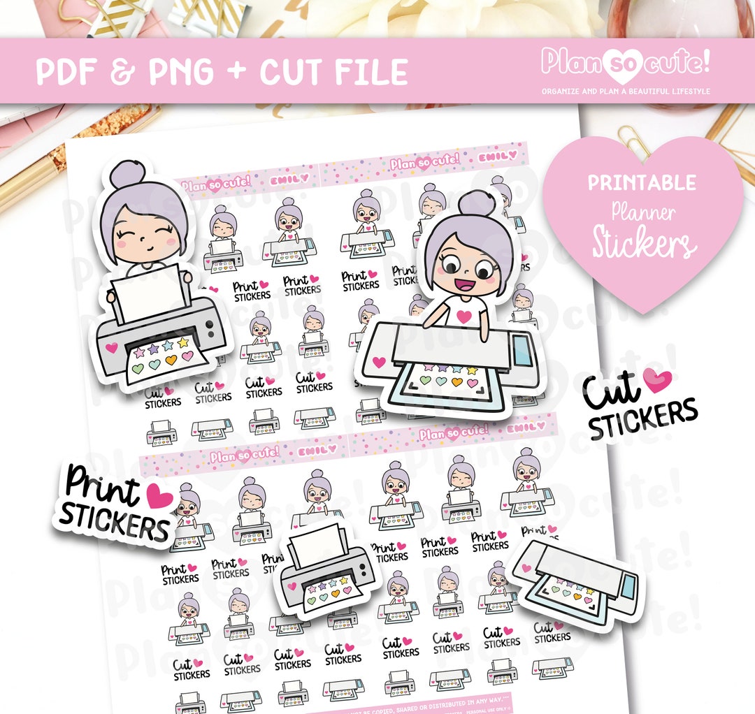 Emily Loves Print and Cut Stickers, Print & Cut Printable Planner ...