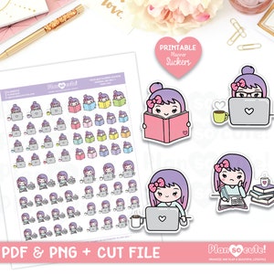 Homework, Work, Reading, Printable Planner Stickers