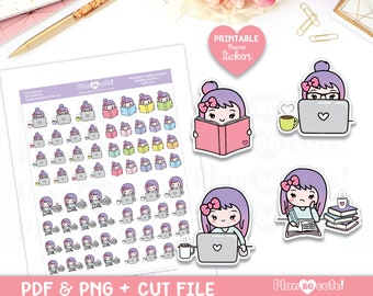 Homework, Work, Reading, Printable Planner Stickers