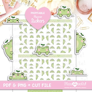 Sapi der Frosch, Peek a Boo Sticker, Süße Frosch Sticker, Ausdruckbare Planer Sticker