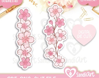 Sakura Die Cuts, Sakura Bookmark, Printable Planner Stickers