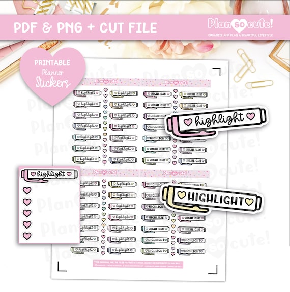 Highlight Printable Stickers Printable Planner Stickers - Etsy