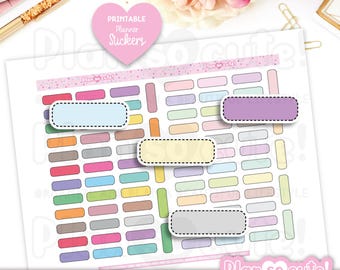 Stitched Quarter Box Printable Planner Stickers