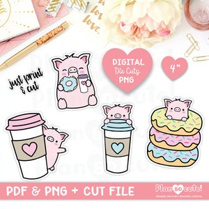 Digital Die Cuts, Coffee and Donuts. Personal Use Only. - Etsy