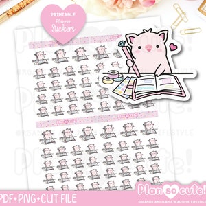 Lencho Planning Time Stickers, Printable Planner Stickers, Bullet Journal Stickers, School Stickers