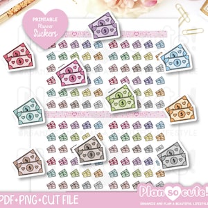 Geldaufkleber, Kawaii Aufkleber, druckbare Planeraufkleber, Bullet Journal Aufkleber, Erin Condren Aufkleber, Hobonichi Aufkleber