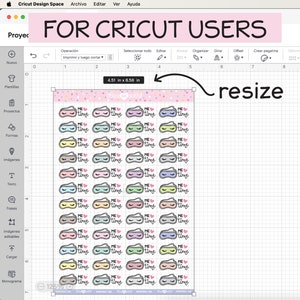 May include: A sheet of 4.51 by 6.56 inch stickers featuring a repeating pattern of colourful eye masks with the text "ME time" on each mask. The stickers are designed for Cricut users.