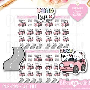 Autocollants Katy Road Trip, autocollants imprimables pour planificateur, autocollants Bullet Journal, autocollants Erin Condren