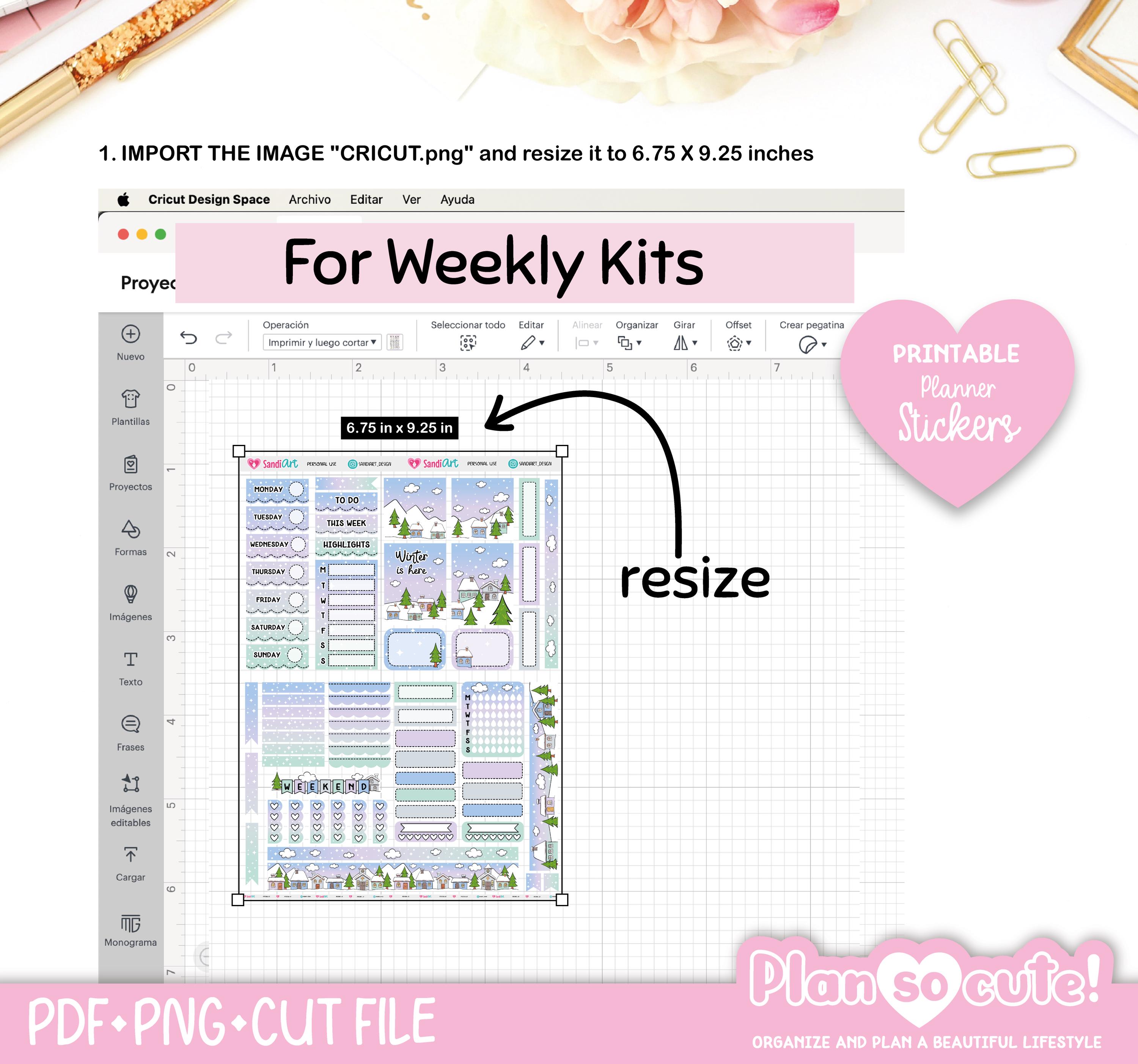 Hobonichi Weeks Kit, Printable Planner Stickers, Valentines Sticker Kit ...