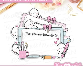 This Planner belongs to, Digital Stickers, Individual PNG stickers, Digital Planner Stickers